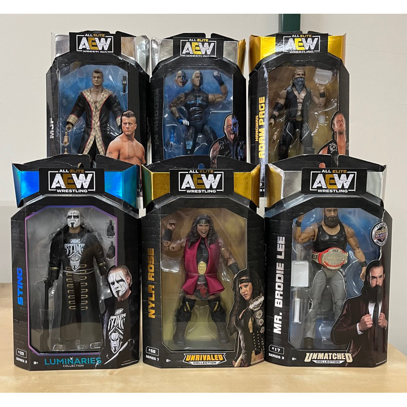 Jazwares AEW Sting Jungle Boy Santana Wardlow Ortiz Adam Dustin