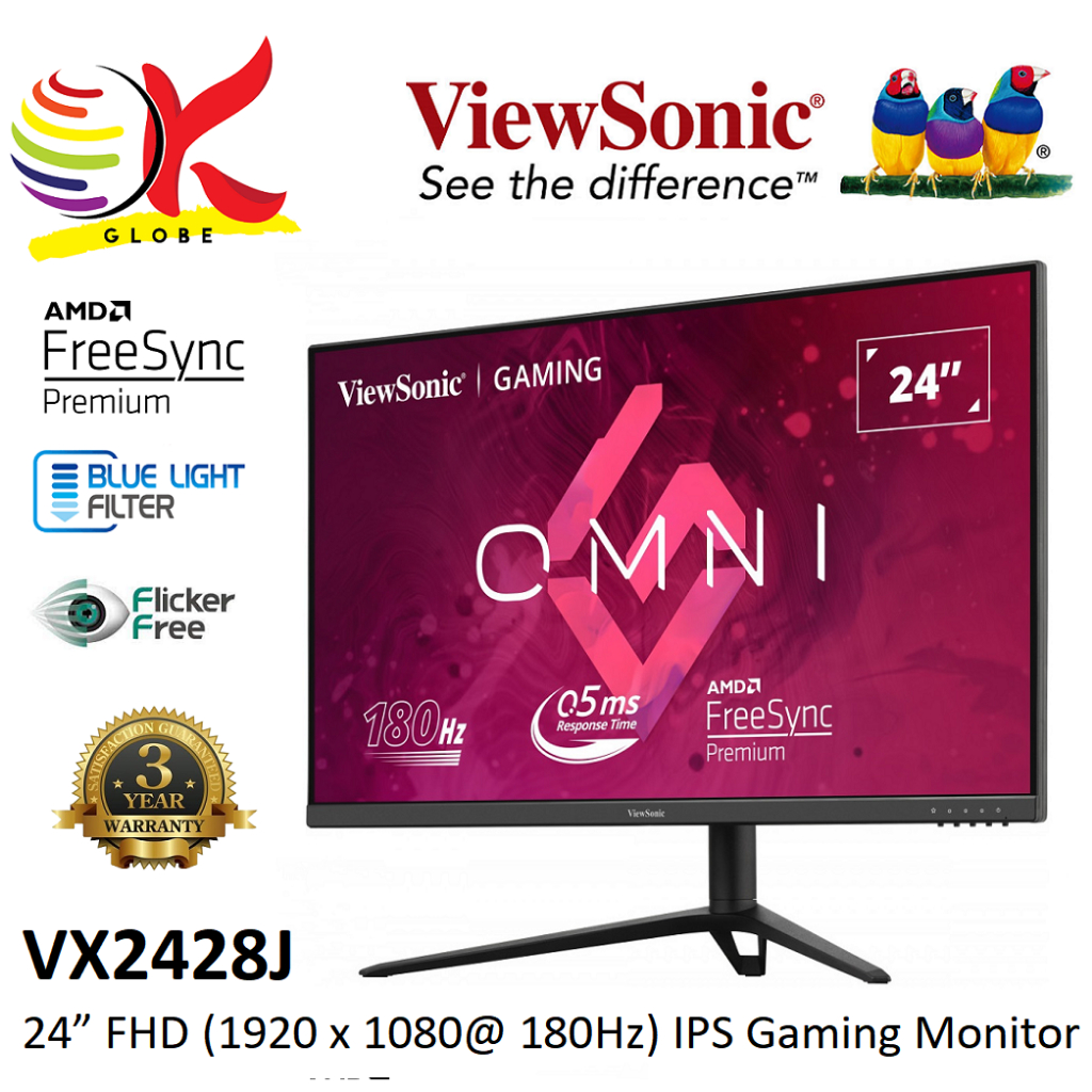 VIEWSONIC 24" VX2428J 180HZ (HIGH LOW ADJUSTMENT)/ VX2418PMHD 165HZ