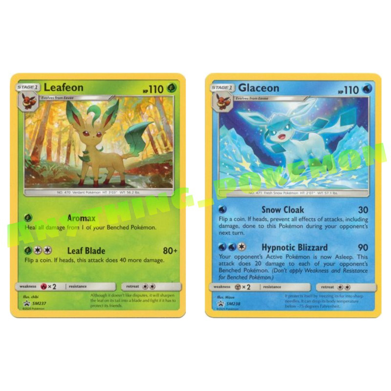 Pokemon Card - Leafeon (SM237) & Glaceon (SM238) - - Pokemon Sun&Moon ...