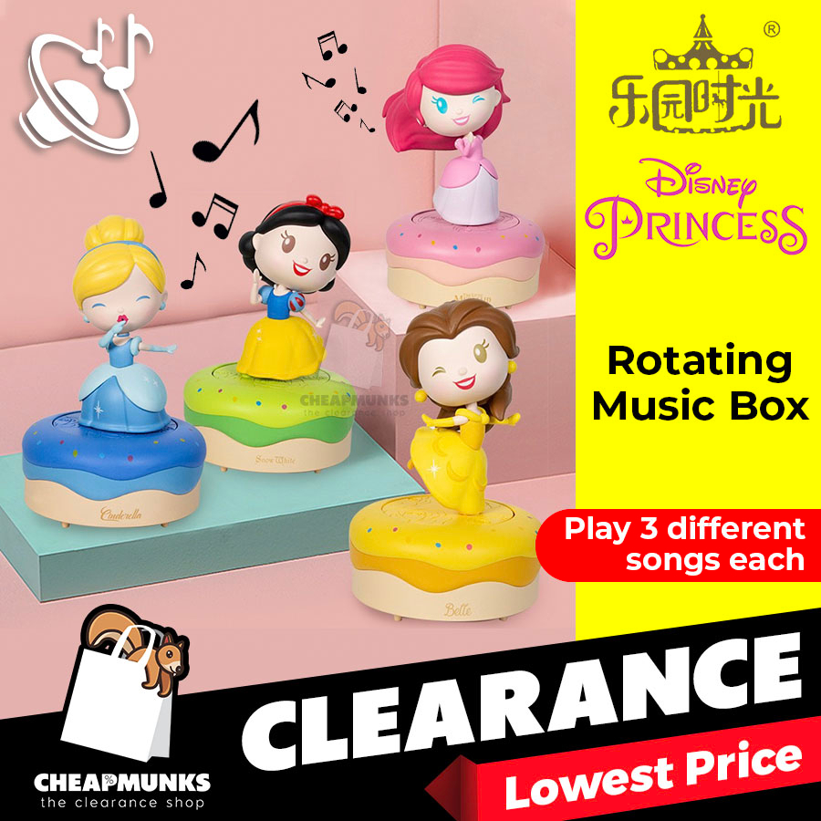 Kotak muzik Disney Princess Rotating Music Box Belle Cinderella Ariel ...