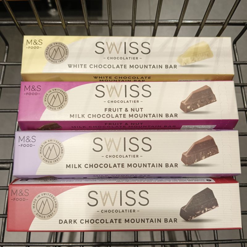 Marks Spencer M S Swiss Extra Fine Chocolate Mountain Dark Chocolate Milk Chocolate Fruit Nut White Chocolate Shopee Philippines