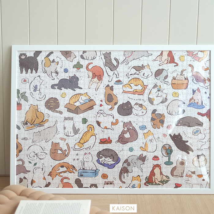 Kaison Puzzle Art Wall Art Jigsaw Puzzle 1000pcs Cat Design | Shopee ...