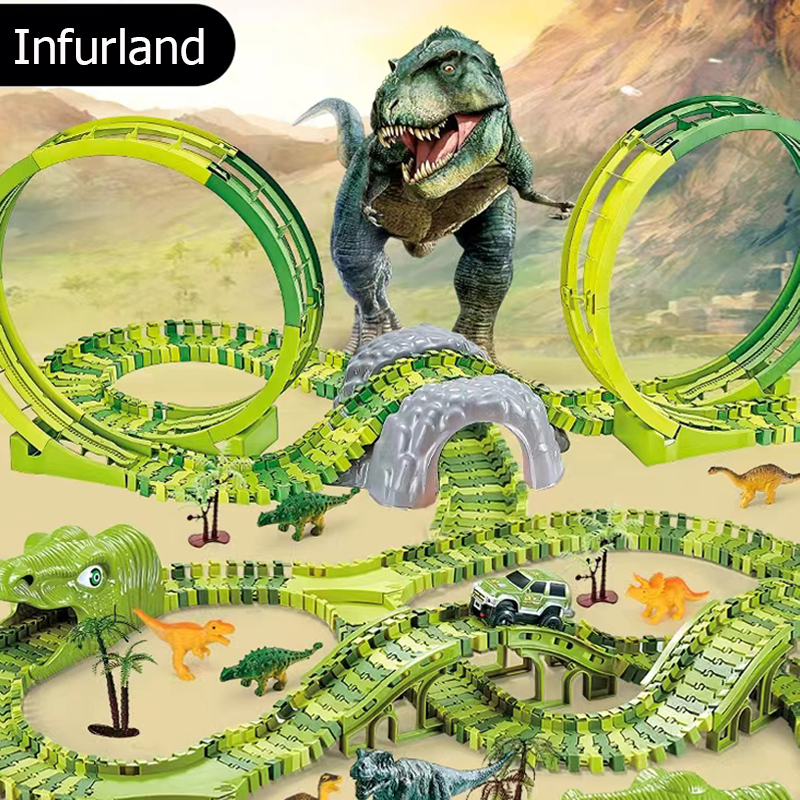 Local Delivery Electric Train Toys for Kids Boy DIY Assembly Dinosaur ...