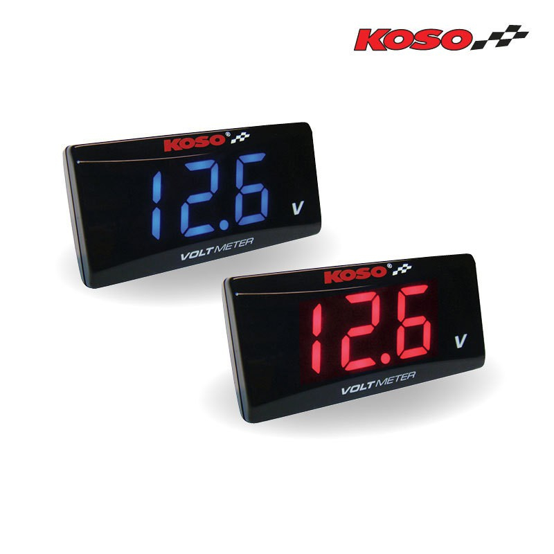 Motorcycle Multifunctional Meter 3 in 1 Multifunction Gauge Koso Mini 3 Meter (Cillinder Head Temperature Voltmeter Timer) Digital Multimeter Motor Temperature Meter Voltage Meter Clock (14mm