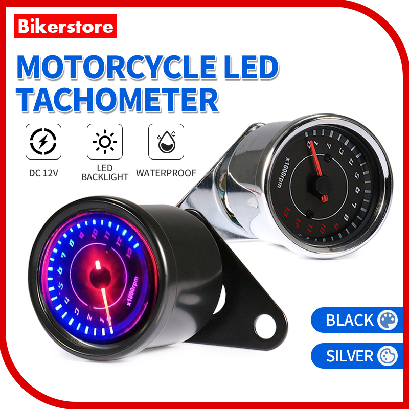 RPM METER 12V UNIVERSAL MOTORCYCLE TACHOMETER METER LED BACKLIGHT 13K ...