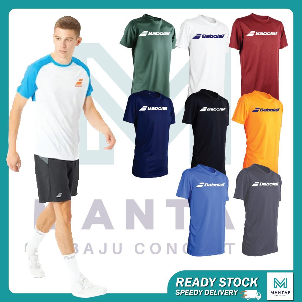 BABOLAT tennis jersey MICROFIBER ROUNDNECK SHORT SLEEVE T-SHIRT BAJU ...