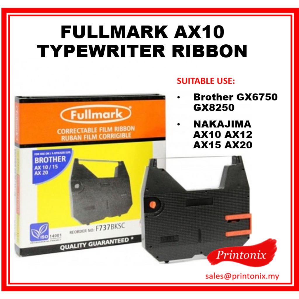 Fullmark Brother AX10 AX10 AX 10 Typewriter Ribbon (F737BKSC) for