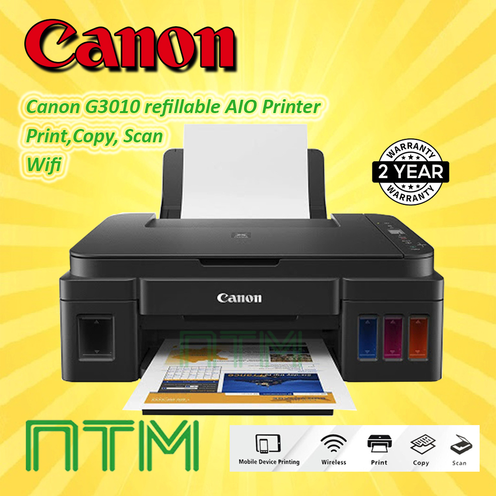 CANON G3010 INK EFFICIENT PRINT SCAN COPY WIFI ALL IN ONE PRINTER