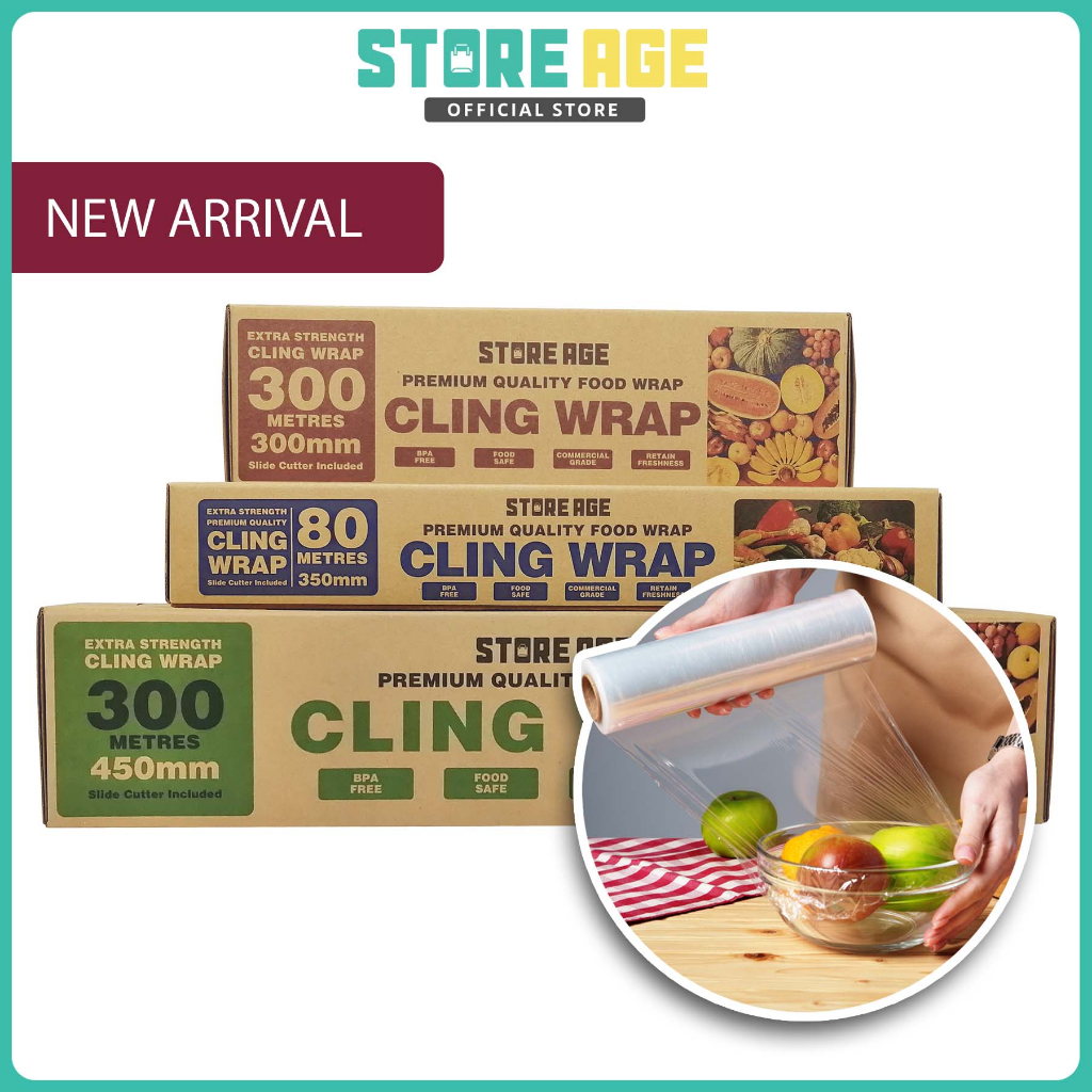Store Age Premium Food Wrap Film With Cutter (300/350/450mm x 80/300m ...