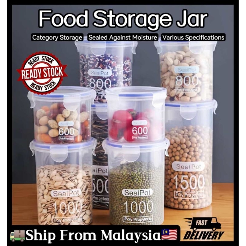 Food Storage Stackable Airtight Container Transparent Plastic Round ...