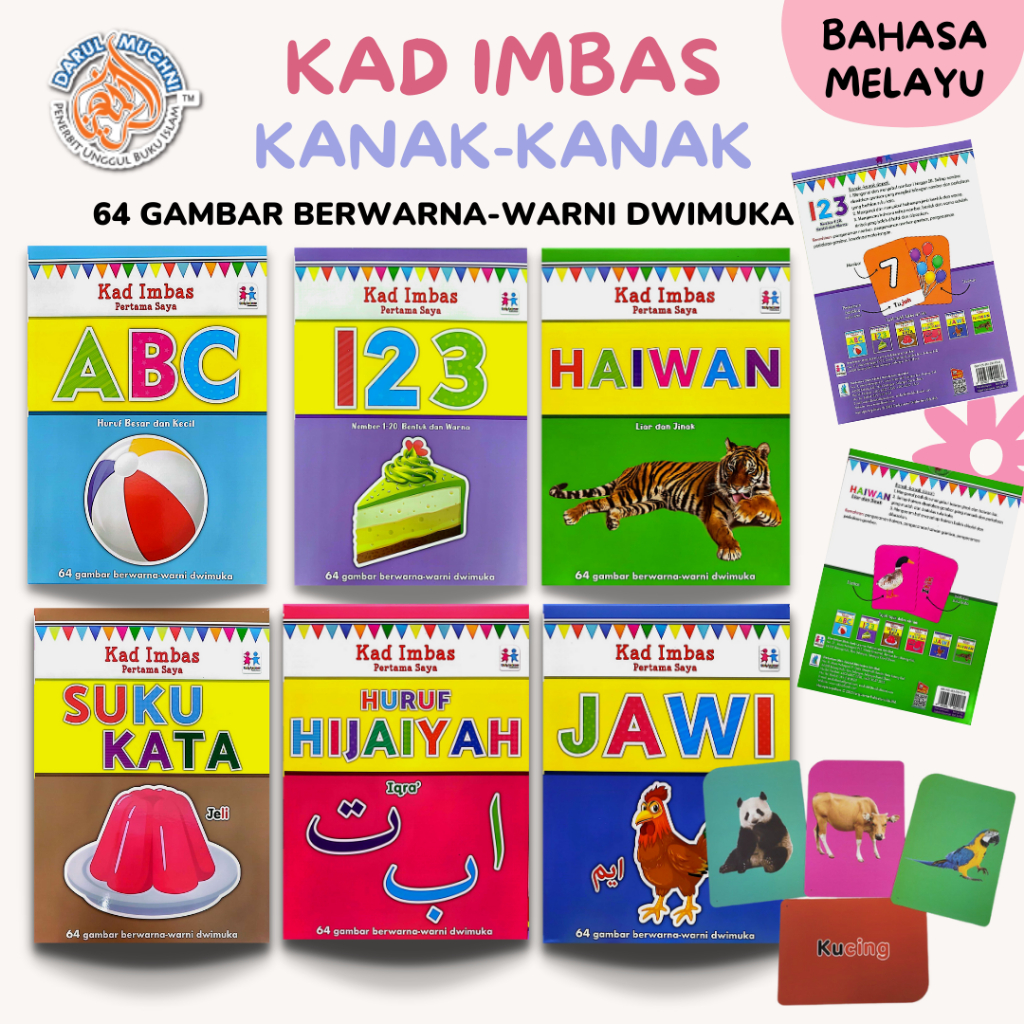 Flash CardKad Imbas Letters, Numbers, JAWI, HAIWAN, Syllables, Koran