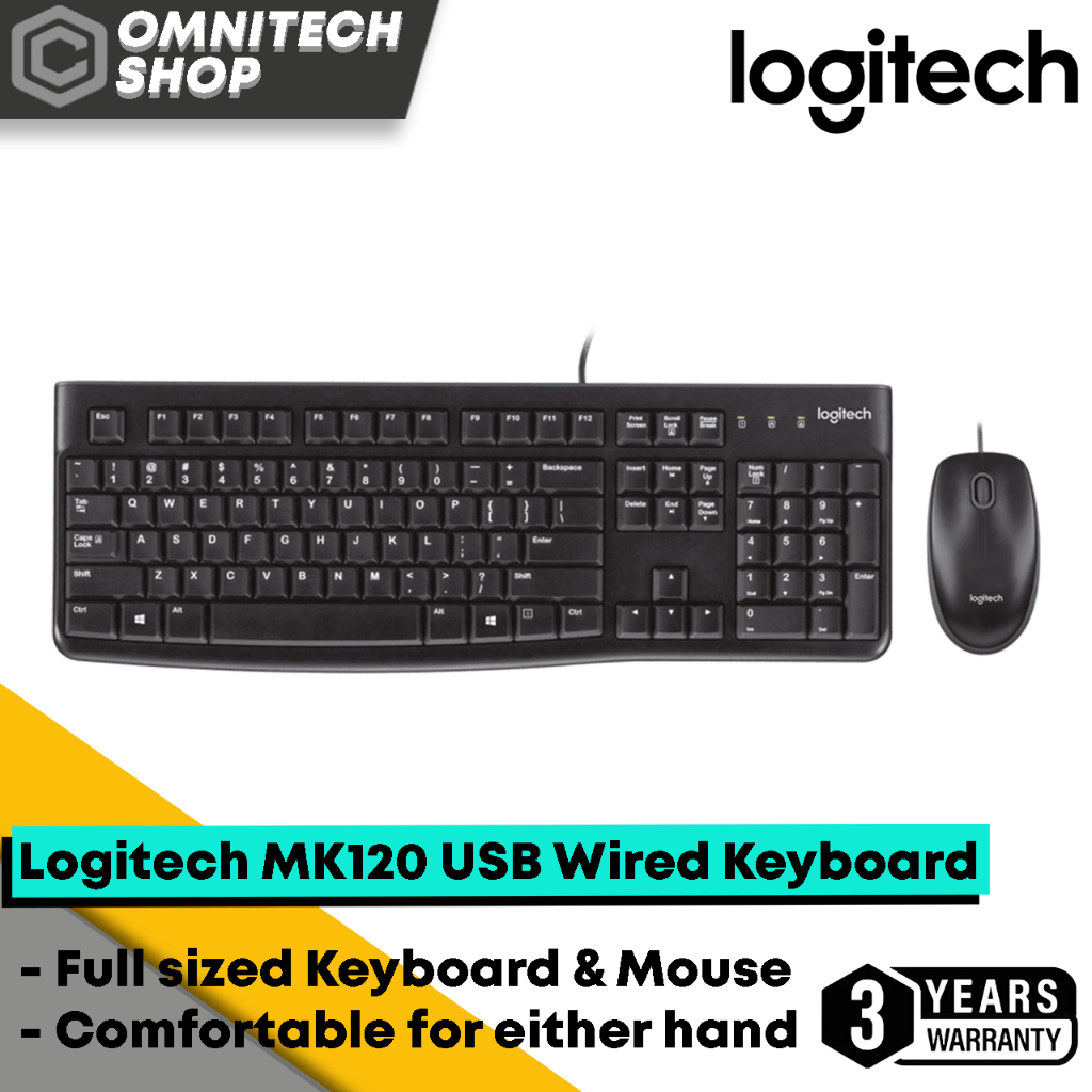 Omnitech Shop Logitech MK120 USB Wired Keyboard USB Wired Mouse Combo ...