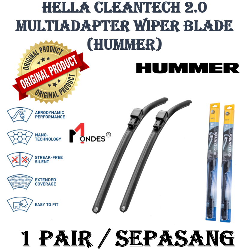 HELLA Cleantech 2.0 Multiadapter Wiper Blades FOR HUMMER H2 H3 Shopee