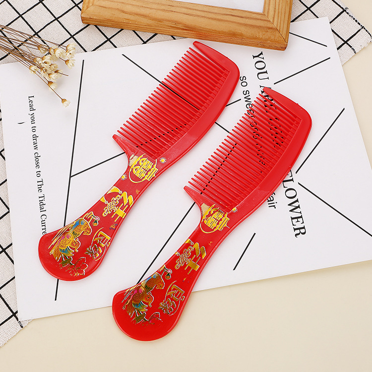 Wedding Heart-Shaped Comb Red Dragon Phoenix Dressing Mirror Wedding ...