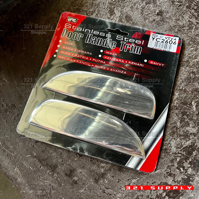 VIVA Door Handle Trim Stainless Steel Cover Chrome 1set Waja Saga