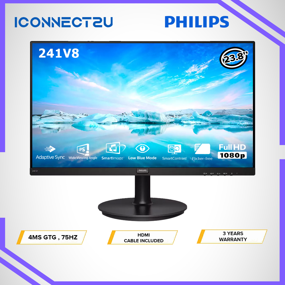 Philips 241V8 24" Full HD IPS 75Hz Adaptive Sync LCD Monitor | Shopee ...