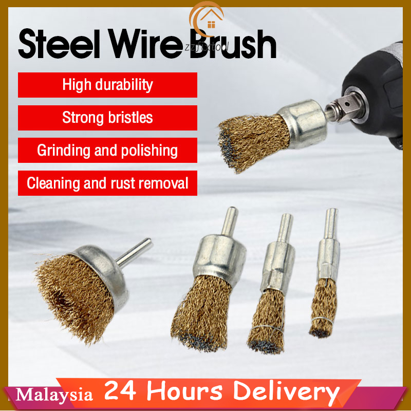 Metal Scratch Polish Wire Brush Rust Removal Brush Wheel Karat Besi