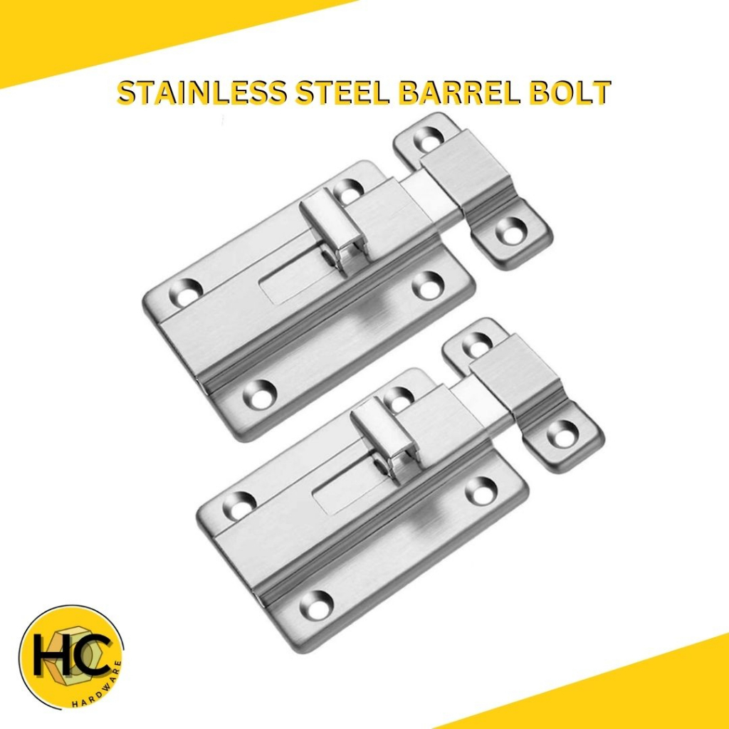 Stainless Steel Barrel Door Bolts Latch Slug Sliding Door Lock Security ...