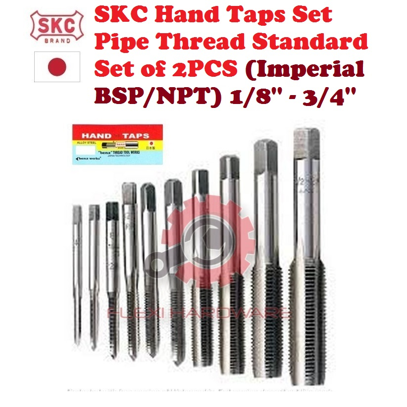 SKC Hand Taps Set Pipe Thread Standard Set of 2PCS (Imperial BSP/NPT) 1