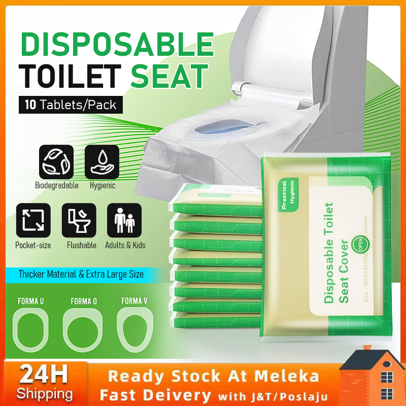 10PCS Disposable Toilet Seat Cover Paper Extra Length Toilet Pad