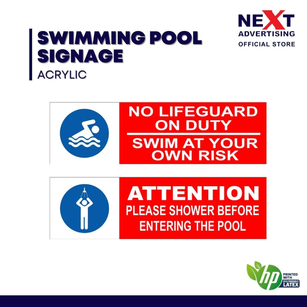 Swimming Pool Signage Acrylic Signage Shopee Philippines