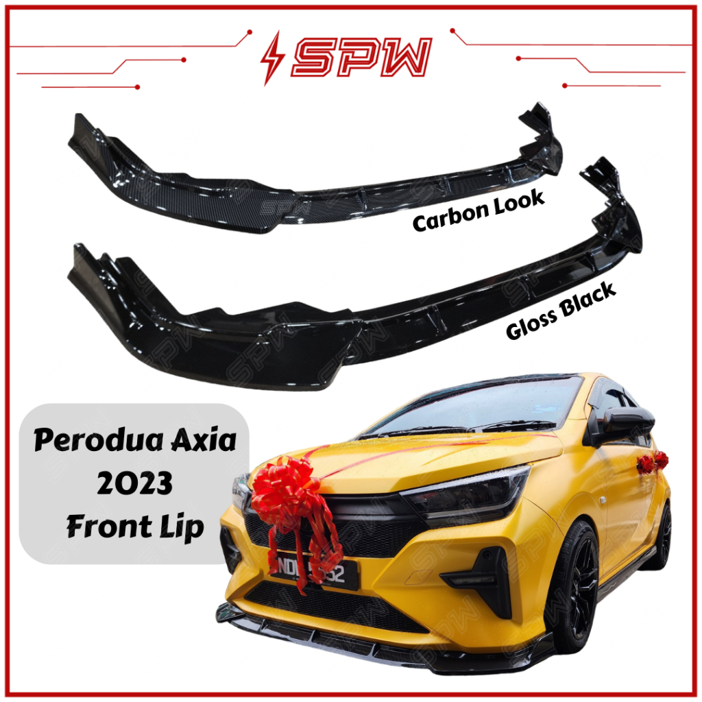 Perodua Axia Front Lip Front Diffuser Front Bumper Lip Spoiler Abs Decoration Garnish The