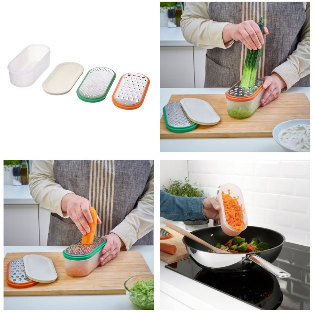 UPPFYLLD Vegetable Grater with container set of 4, mixed colours ...