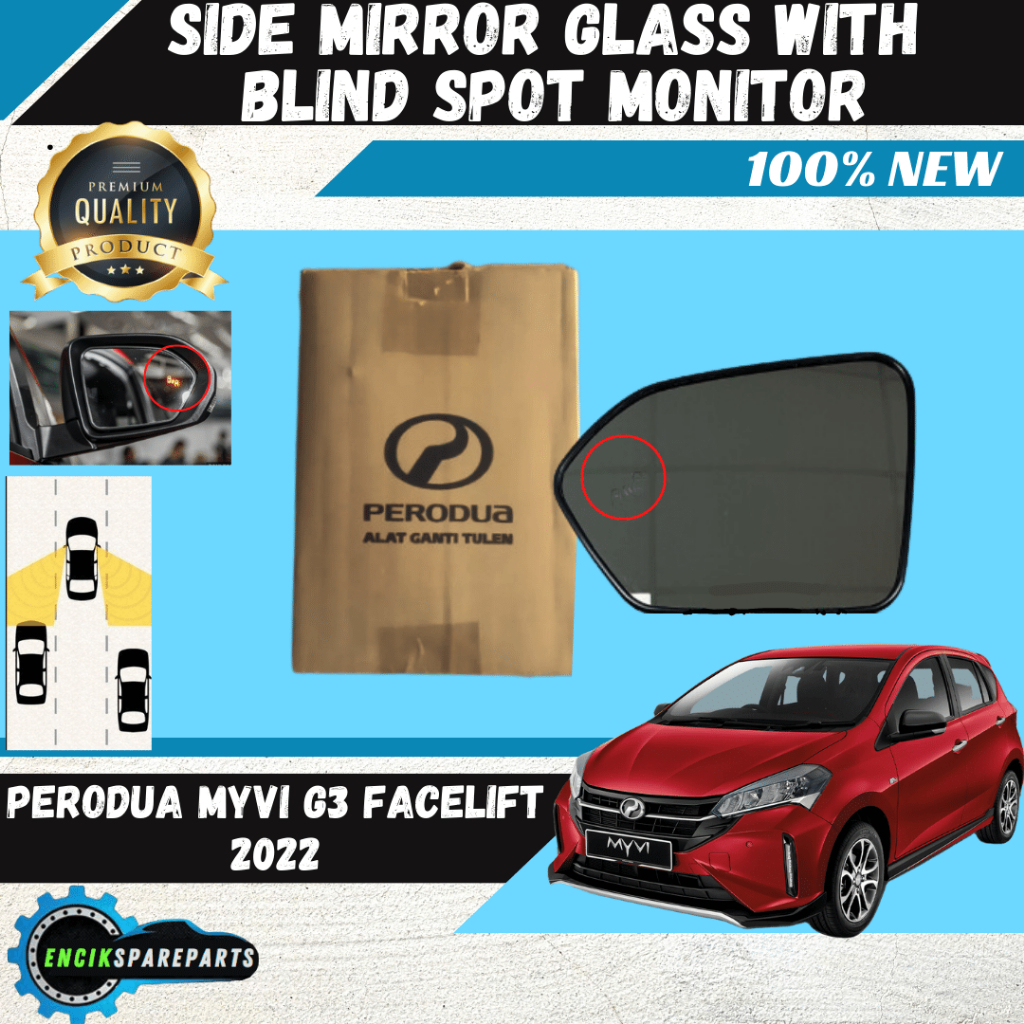 Perodua Myvi G3 Facelift 2022 2023 Side Mirror Glass With Blind Spot ...