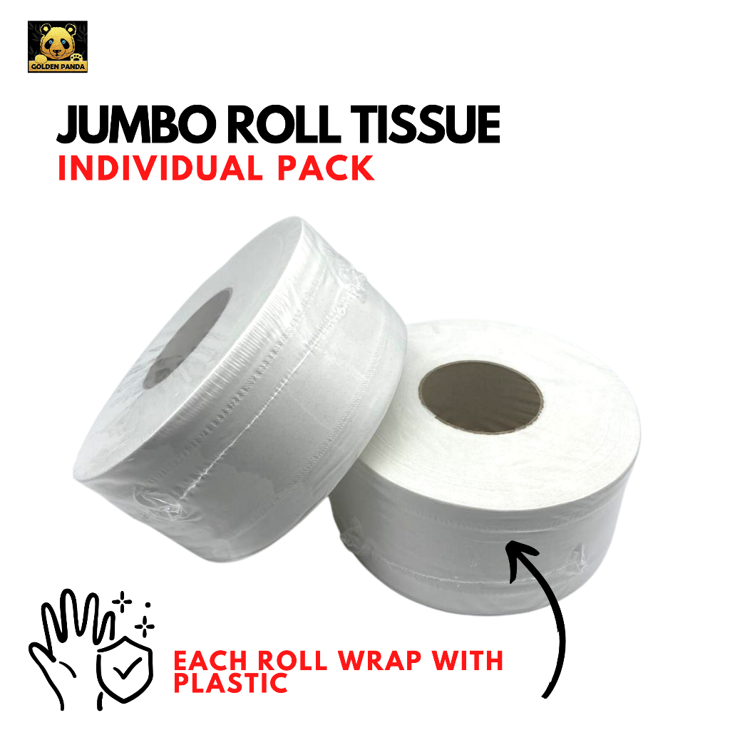 Jumbo Roll Toilet Tissue (JRT) 2ply Individual Pack big roll 200's 1