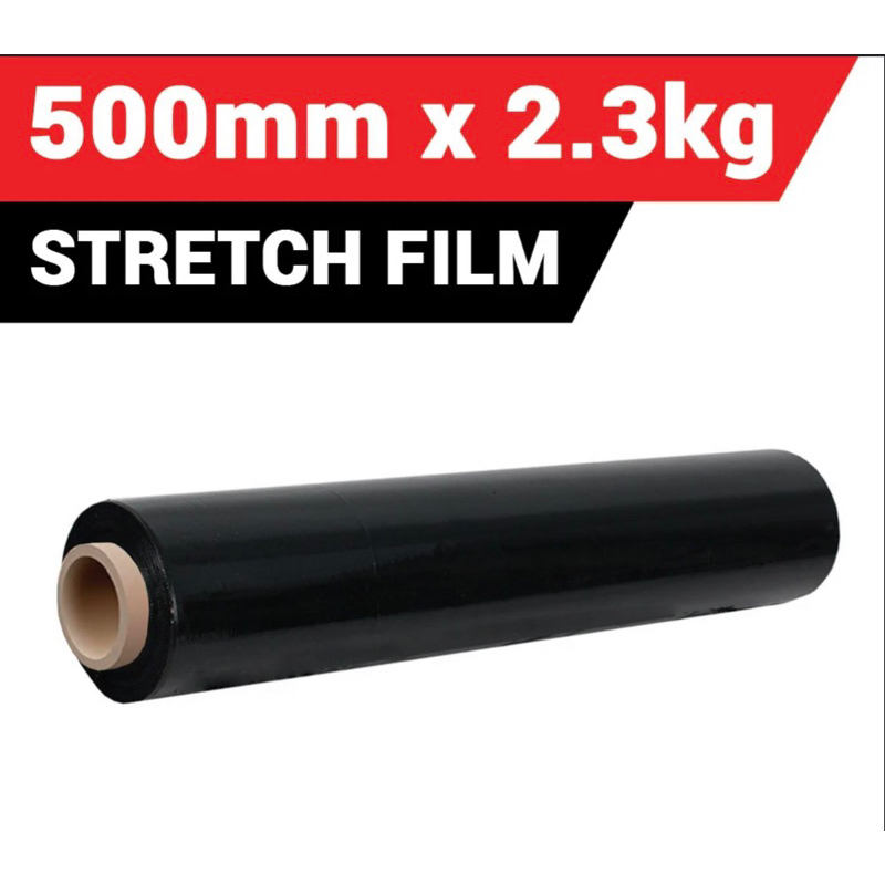 500mm Black Stretch Film/Wrapping Firm/Plastic Pallet Wrap (2.3Kg X 1 ...