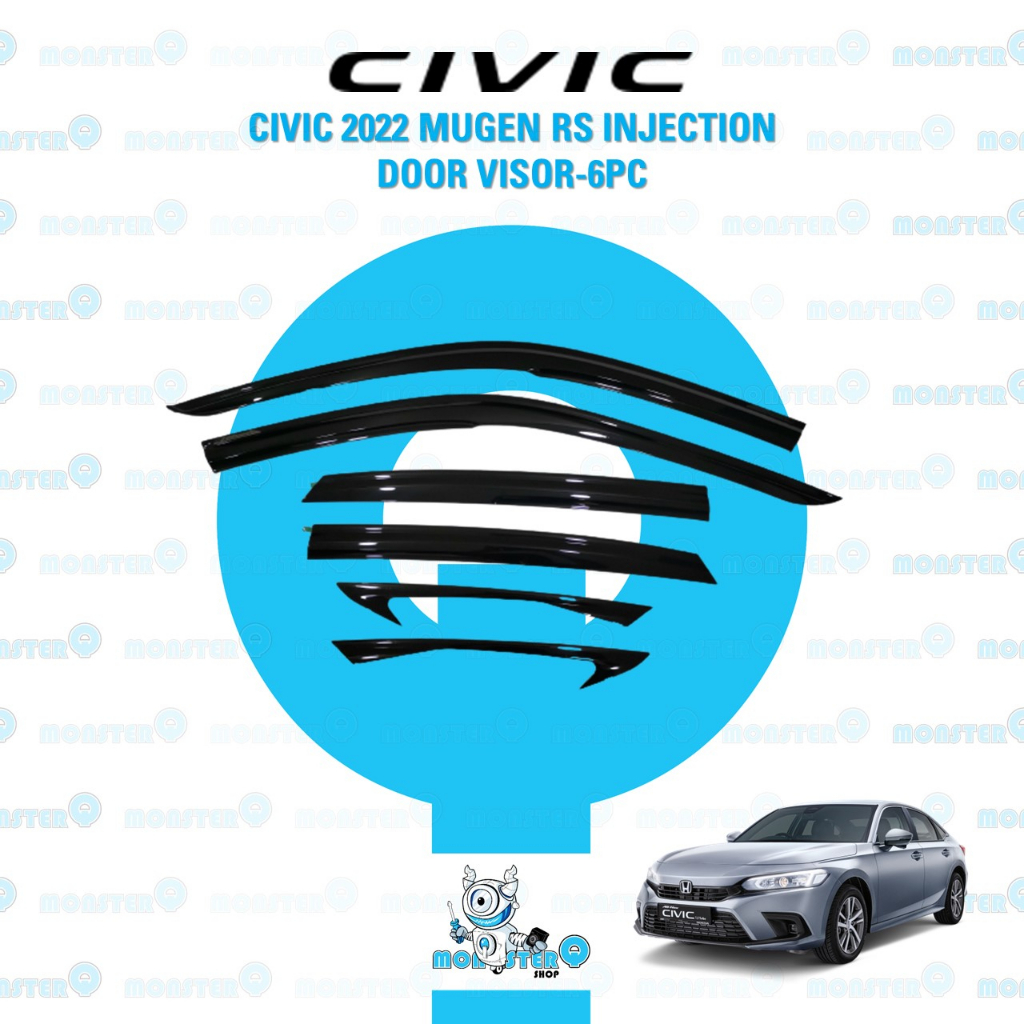 Honda Civic 2022 2023 Mugen RS Injection Air Press Window Door Visor