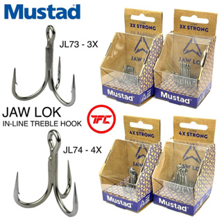 MUSTAD Jaw Lok 3X 4X Strong Inline Treble Fishing Hook Lock In