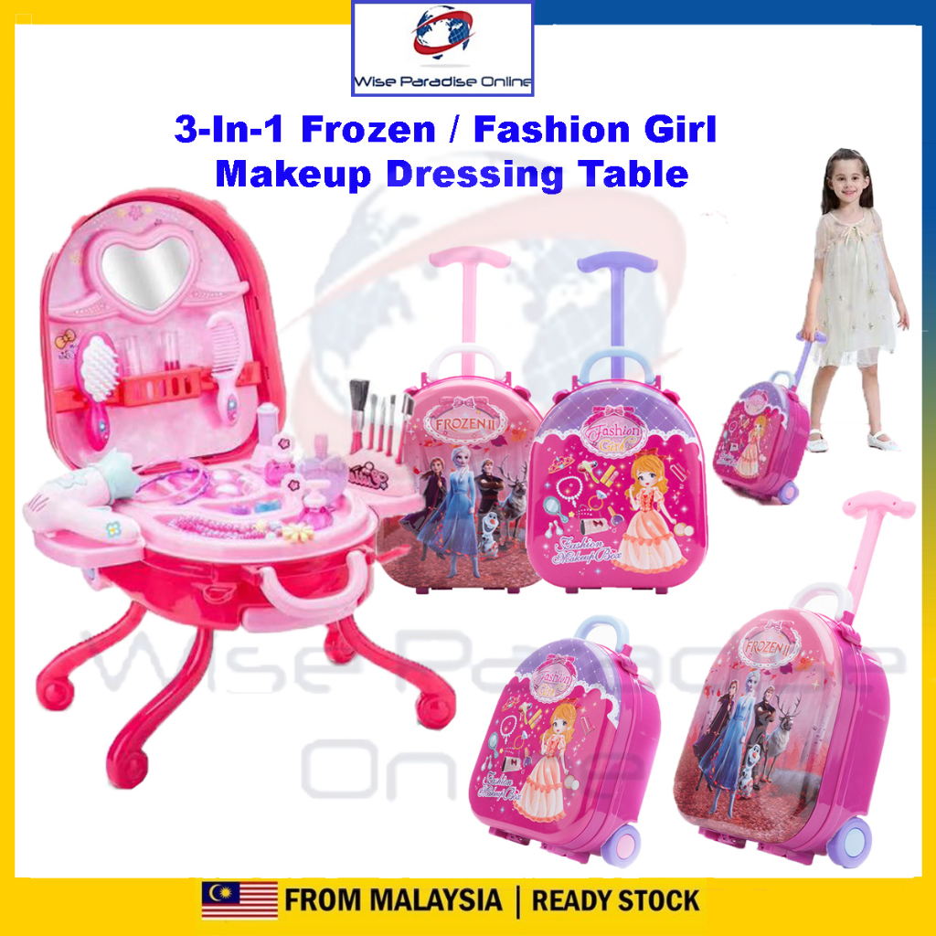 3In1 Frozen Makeup Dressing Table Toy Set Girls Princess Make up