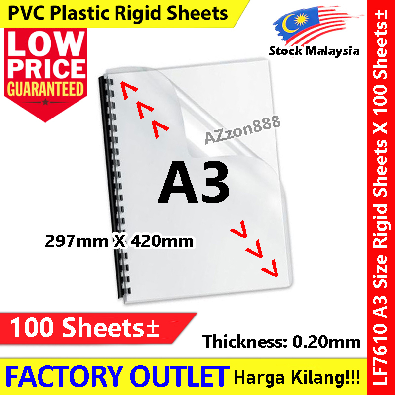 A3 Size Rigid Sheet PVC Transparent Cover Clear Plastic Cover 1 X ...