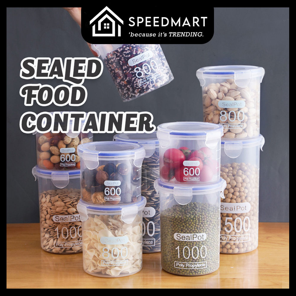 Plastic Transparent Sealed Containers Kitchen Food Beans Nuts Storage ...