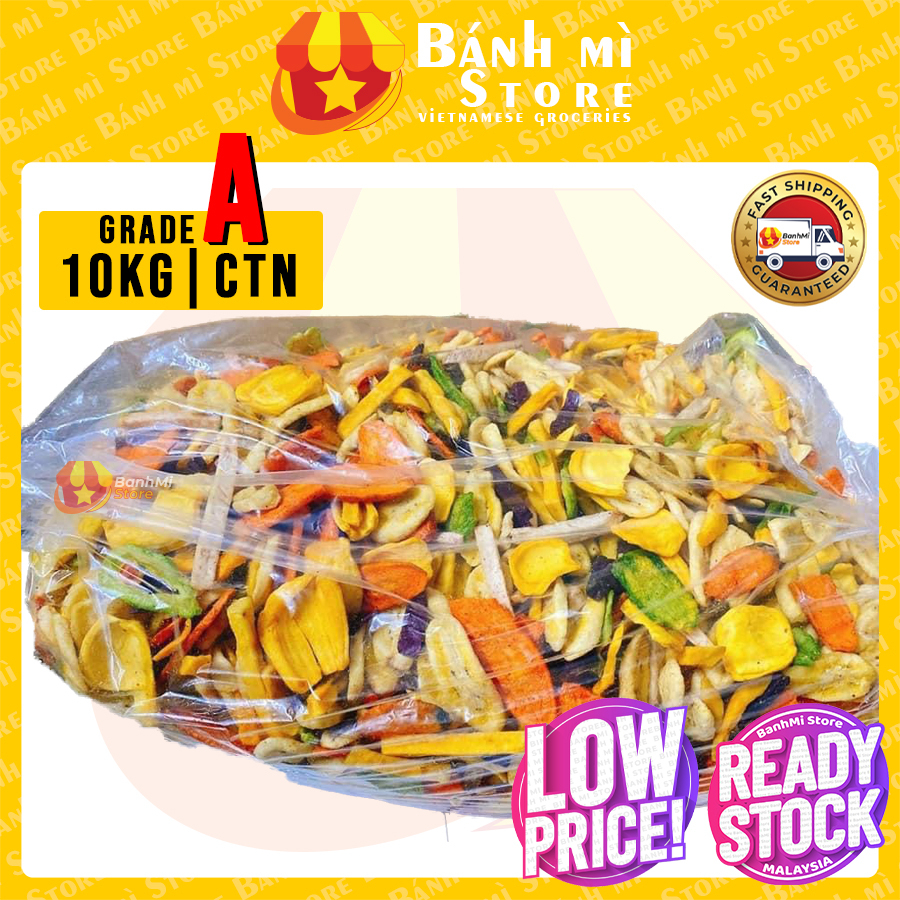 Mix DRIED FRUIT & VEG CHIPS 10kg [HALAL] DA LAT VIETNAM MIX FRUIT