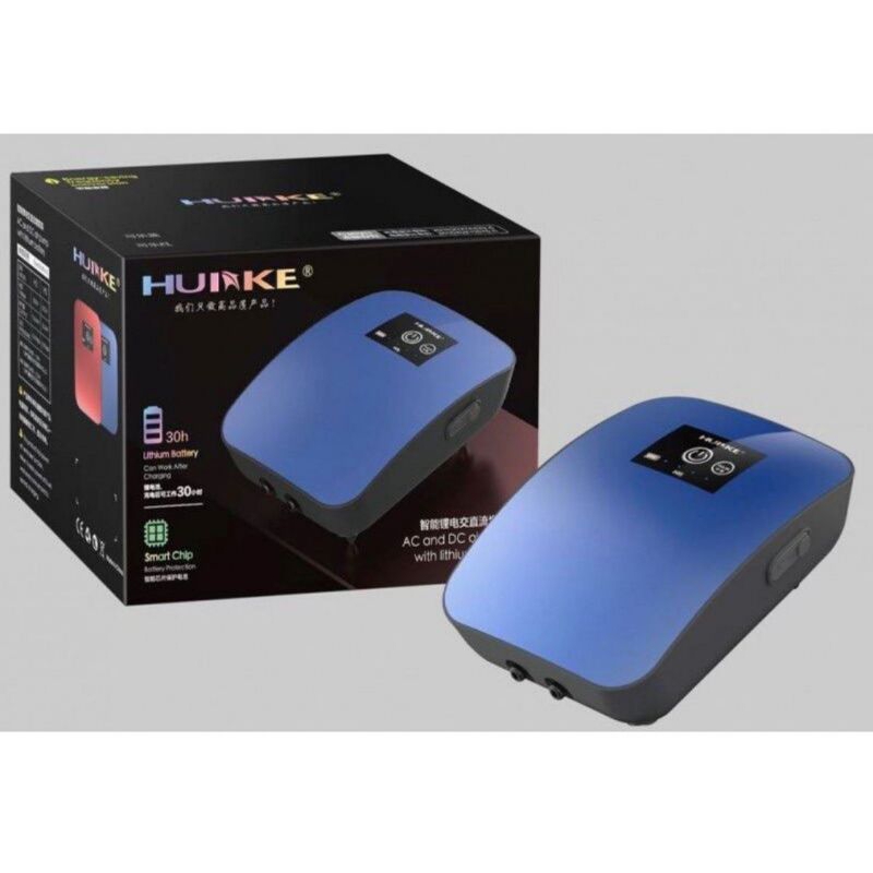 Huike H5 AC/DC Waterproof Aquarium Air Compressor Silent Dual Oxygen ...