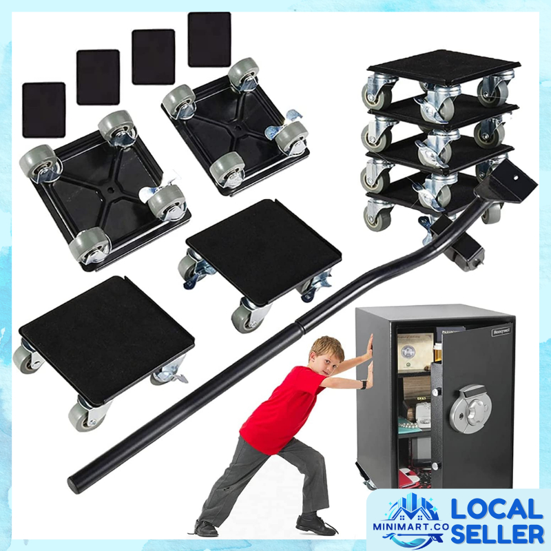 1000KG Furniture Lifter 4 Wheeled Mover Roller Wheel Bar Furniture