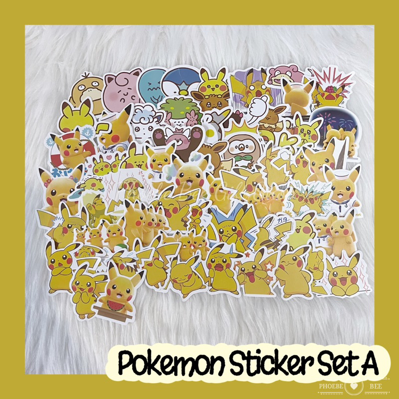 60 pcs Pokemon/ Pikachu Waterproof sticker waterbottle sticker laptop ...