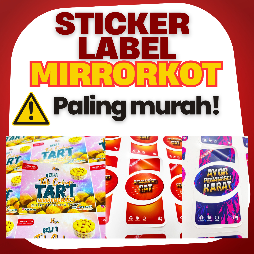 Product Label Sticker Biskut Sticker Kuih Sticker Factory Price Sticker