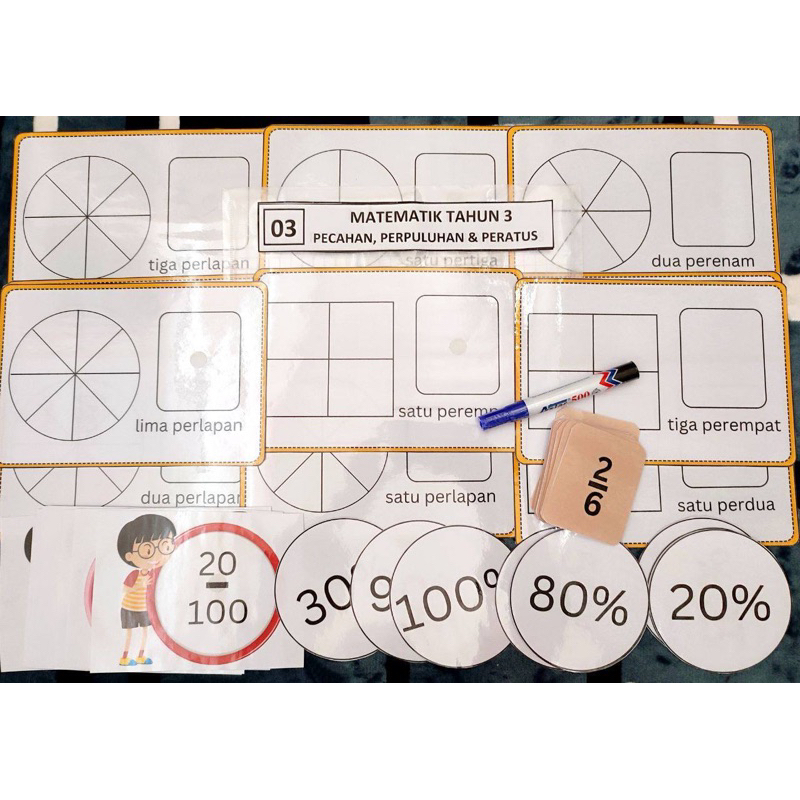 Abm BBM Mathematics Year 3 Fractions, groups & percentages | Shopee ...