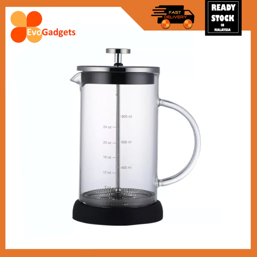 Premium 1000ML French Press Coffee Maker Stainless Steel Filter Heat