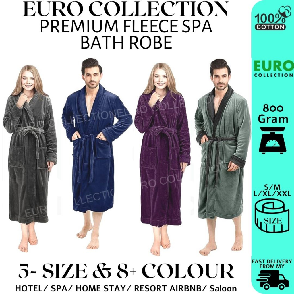 Shawl Collar Fleece Hotel & Spa Bath Robe With Plush Long Robe By NY ...