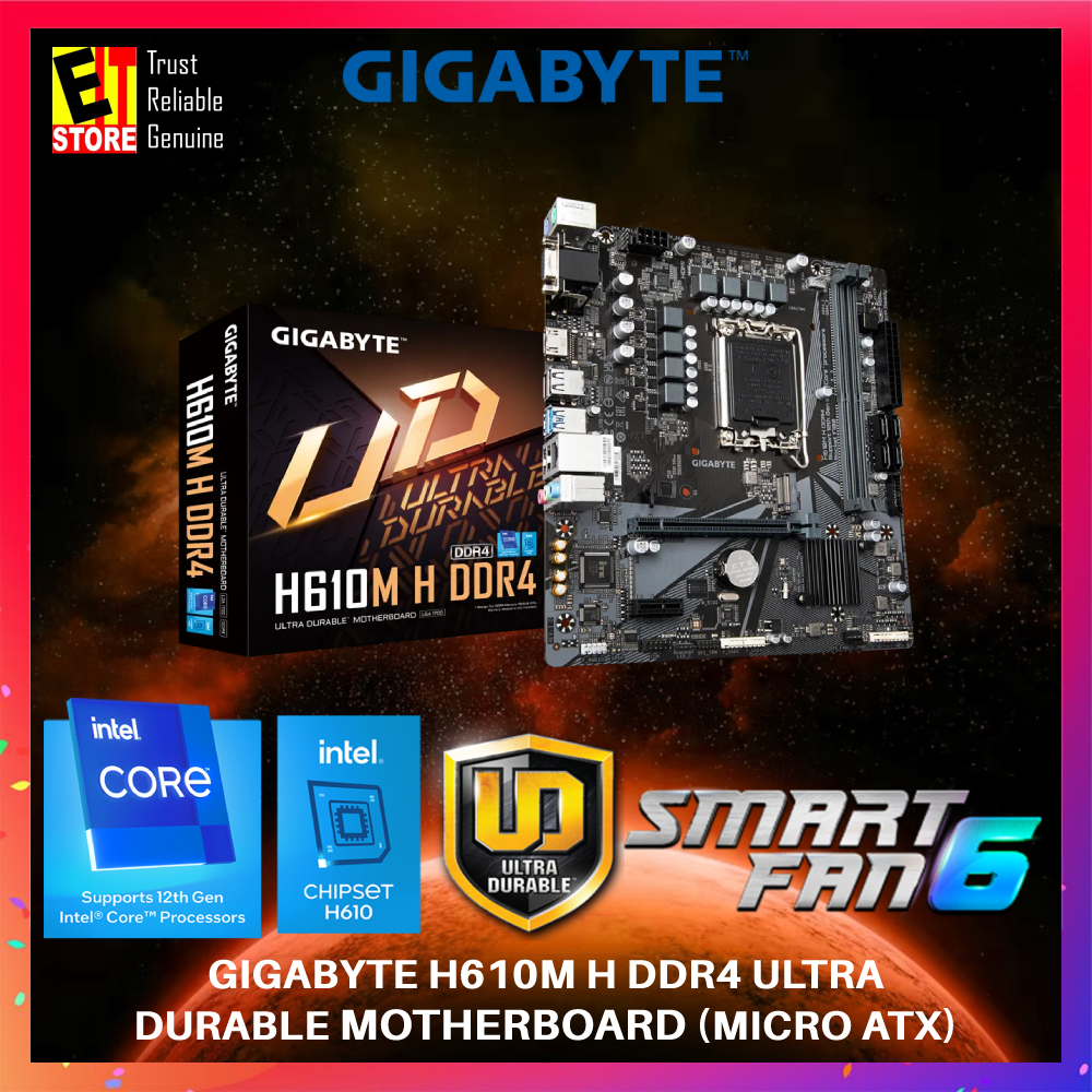 GIGABYTE H610M H DDR4 WITH INTEL H610 EXPRESS CHIPSET MICRO ATX ...