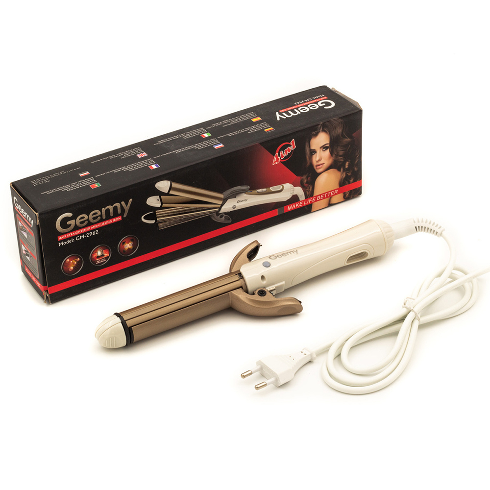 Geemy Professional Hair Straightener + Wave + Curler 4In1 Shopee