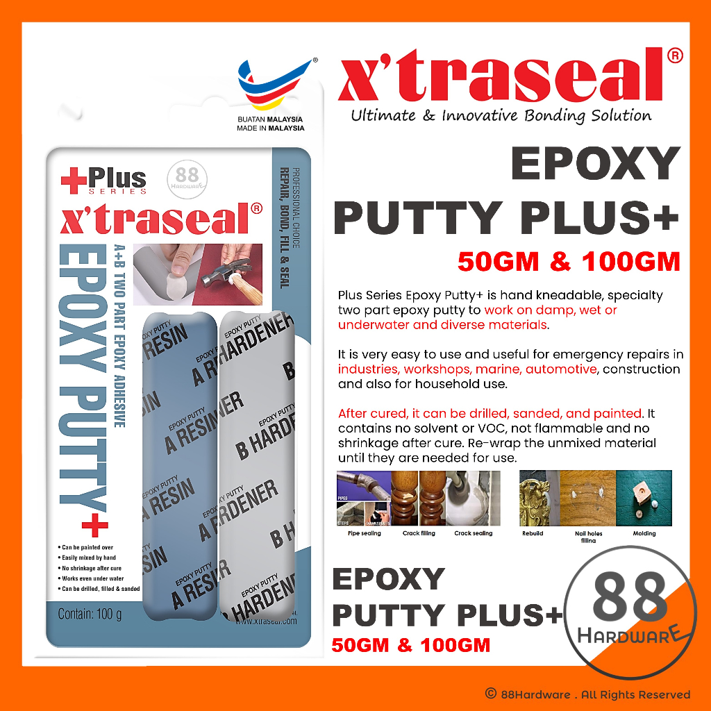 Xtraseal X'traseal Epoxy Putty Plus A+B/Leak Roof Booster/Leak Proof