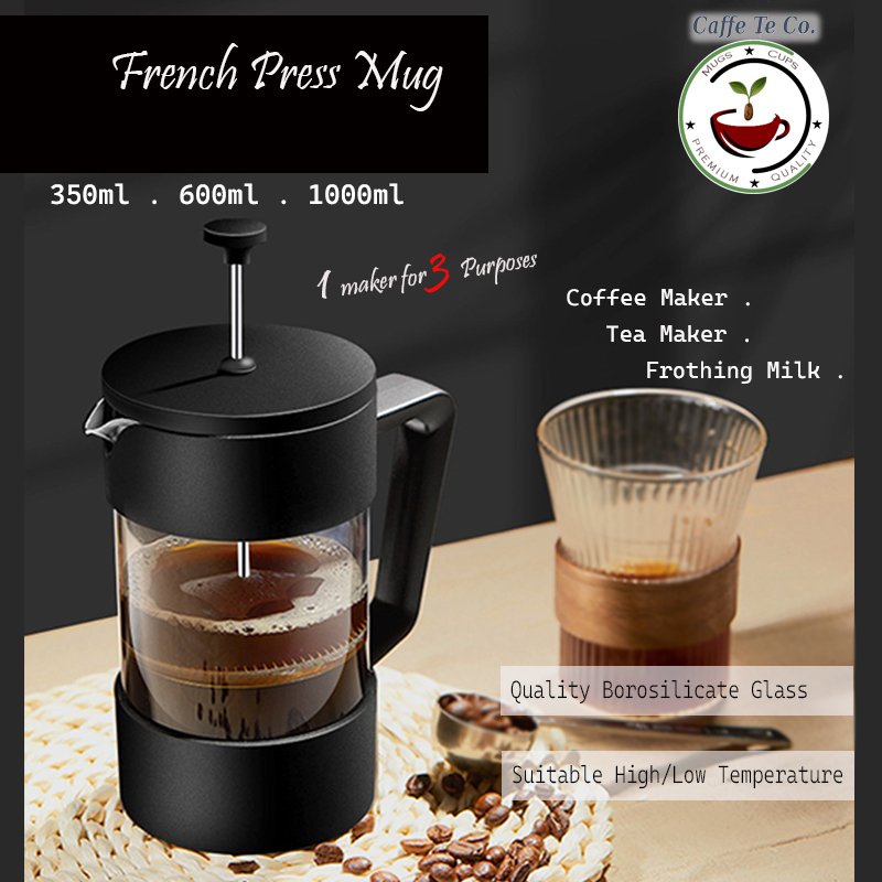 CaffeTeCo French Press Coffee Plunger Coffee Maker Tea Maker Coffee