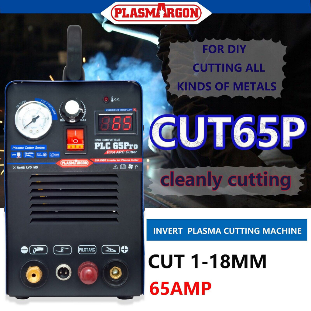 ⭐PLASMARGON⭐ CUT65P IGBT Pilot Arc Plasma Cutter CNC Cutting 18mm 65A