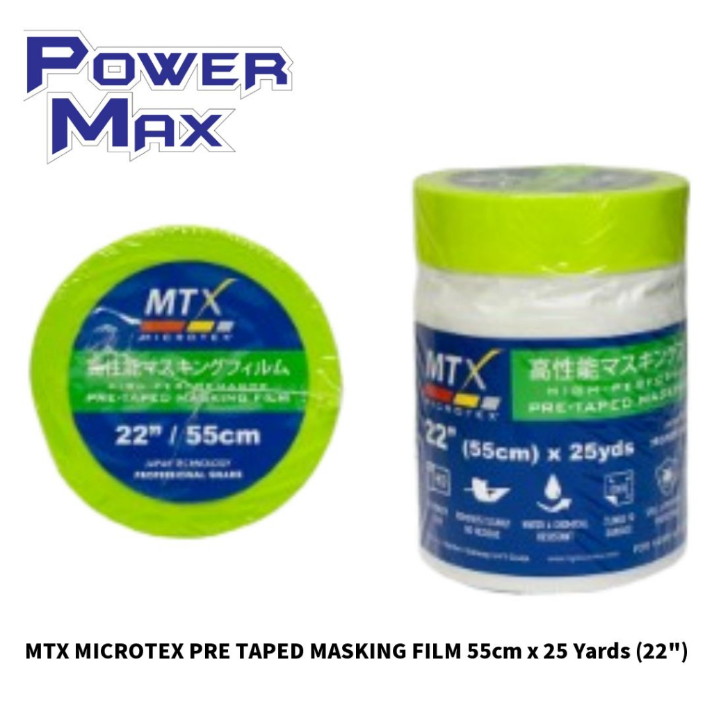 MTX MICOTEX PRE TAPED MASKING FILM 55cm x 25 Yards (22