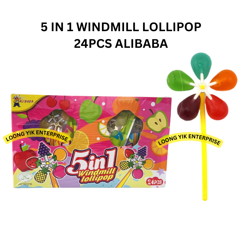 5 IN 1 WINDMILL LOLLIPOP 24PCS ALIBABA HALAL | Shopee Philippines